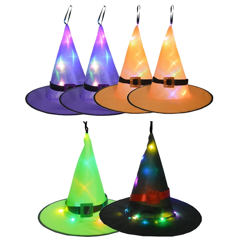 

Halloween Decorations Witch Hat, 6Pcs Battery Powered Witches Hat String Light 33 Ft. Halloween DCor for Outdoor Garden