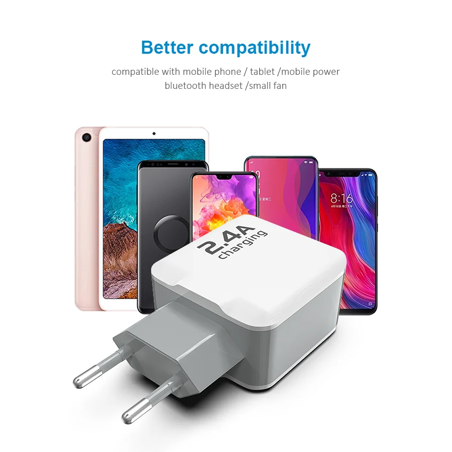 CBAOOO EU 5V 2.4A USB зарядное устройство для iPhone X 8 7 iPad быстрое настенное зарядное устройство ЕС адаптер для samsung S9 Xiaomi Mi 8 зарядное устройство для мобильного телефона