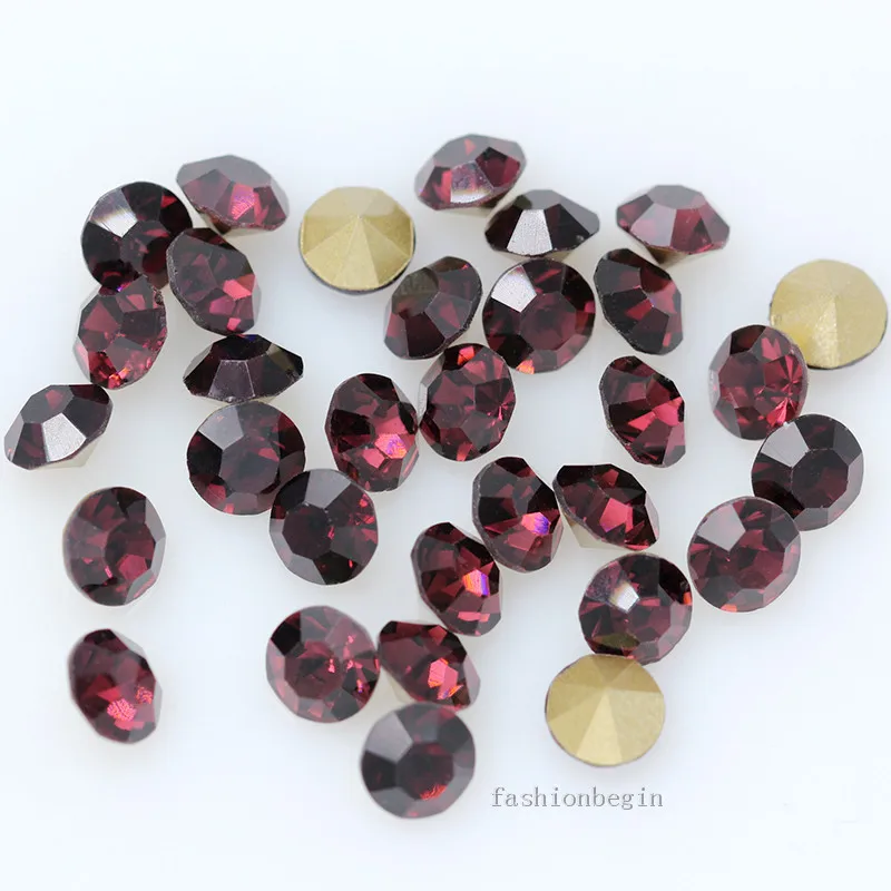 amethyst 144/36p ss45 круглый цвет с заостренным фольгированным дном Задняя стеклянная шатон СТРАЗА камень Чешский Кристалл Стразы под бриллиант ювелирные изделия - Цвет: amethyst