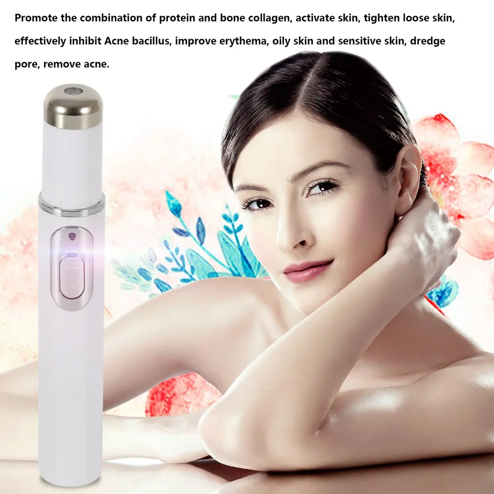 Acne Laser Pen Portable Wrinkle Removal Machine Durable Soft Scar Remover Blue Therapy Light Massage Spider Vein Eraser | Красота и