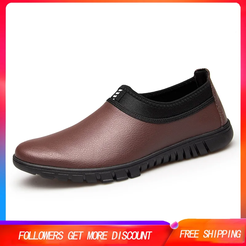 

Men Shoes Fashion Soft Leather Breathable Rubber Sole Slip On Casual Shoes Travel Walking Driving Shoes Footwear Zapatos Hombre