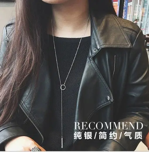 Серебряное ожерелье S925silver Song Huiqiao с той же корейской версией длинного абзаца