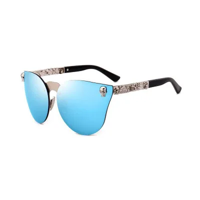 

COOLSIR Fashion Women Gothic Eyewear Skull Frame Metal Temple Oculos de sol UV400