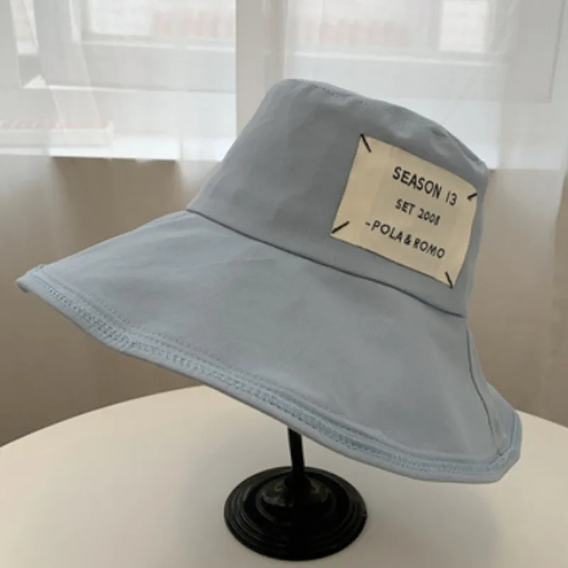 

2021 Label Letter Big Brim Fisherman Hat For Women Sunscreen Simple Designer Bucket Hat Outdoor Unisex Bob Statement Panama Hat
