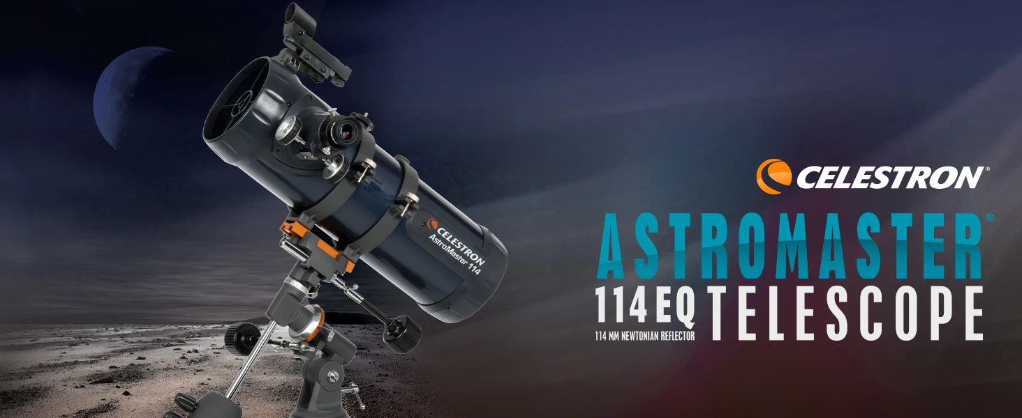 Телескоп Celestron AstroMaster 114EQ Newtonian Reflector астрономический телескоп для начинающих с полностью покрытым стеклом оптика регулируемый штатив