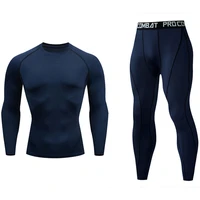 man sportswear tracksuit set running tights fitness mma sport suit sweat basketball compression leggings t shirt 2 pc set man