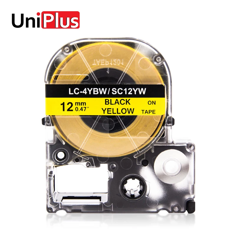 UniPlus SC12YW LC-4YBP черная на желтой ленте принтера для King Jim Epson 12 мм этикеток принтер