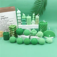 newest 3d cactus scented candle silicone geometric shapes soap making molds sphere cylindrical honeycomb decorations art craft