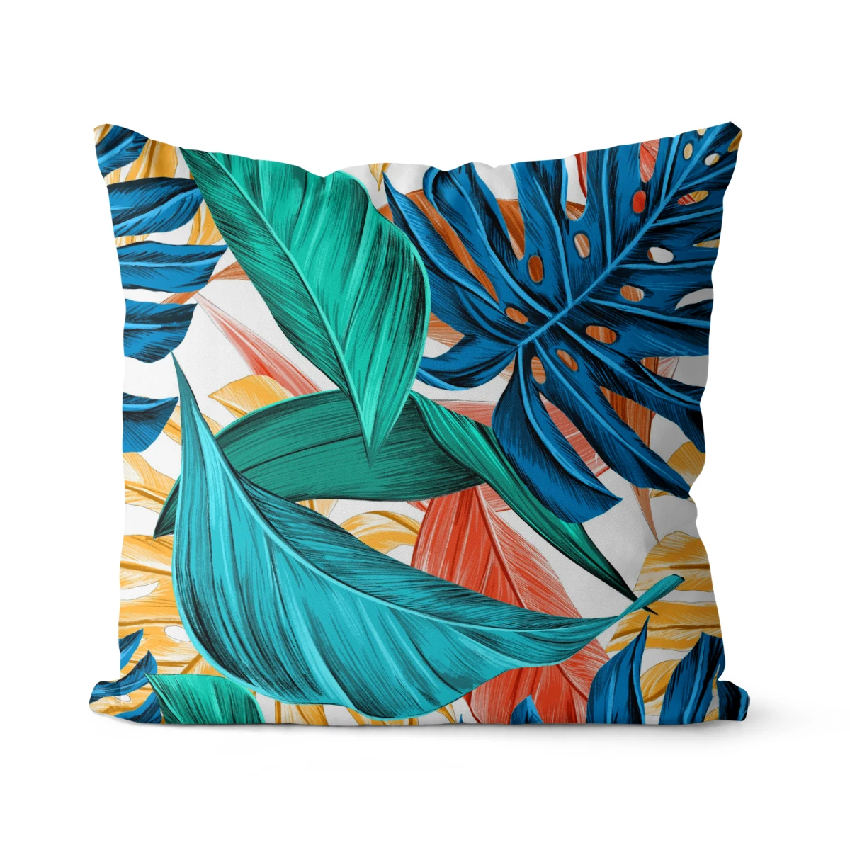 

Plant pattern square pillowcase pure cotton linen pillowcase party home decoration sofa cushion cover 45x45cm 40x40cm