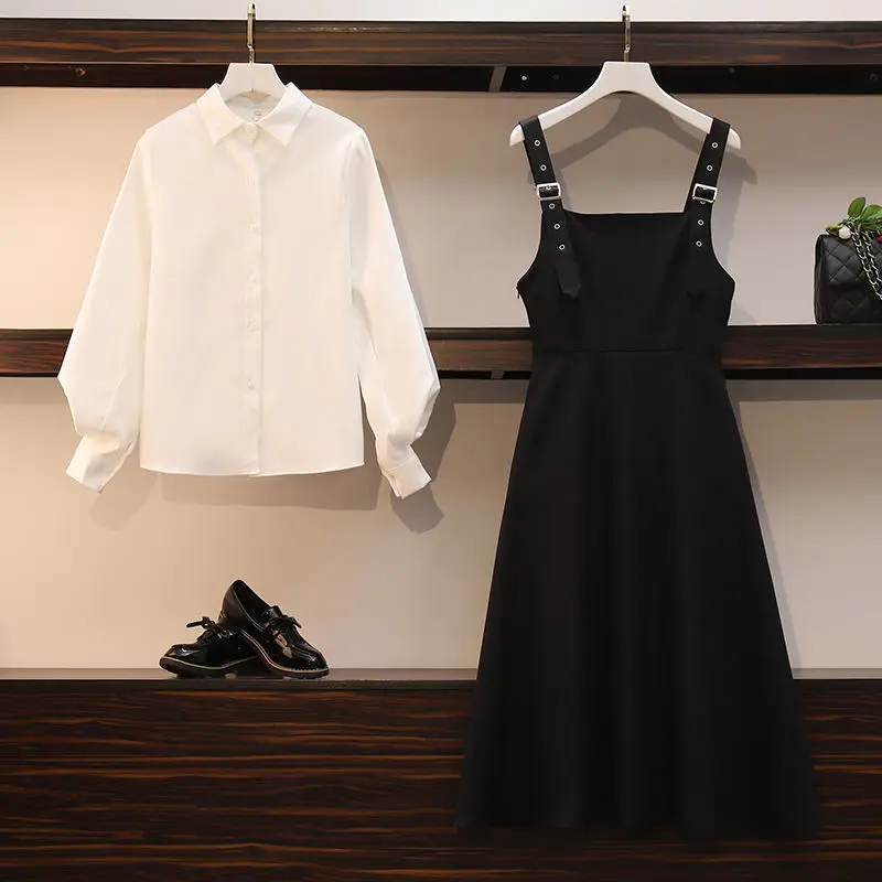 Women's Plus Size 4XL Dress Sets - 2 Piece Chic Fashion Elegant Office Lady Outfits - Korean Style Fall Basic Simple Female Shirts image 4