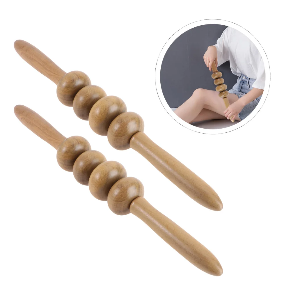 

Деревянный ручной роликовый массажер для мышц, массажер для брюшного пресса, 2 шт.