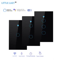 WiFi Smart Touch Timing Light Switch With Tempered Glass Panel 100-240V Wireless Voice Control Support Alexa Google Home Tuya