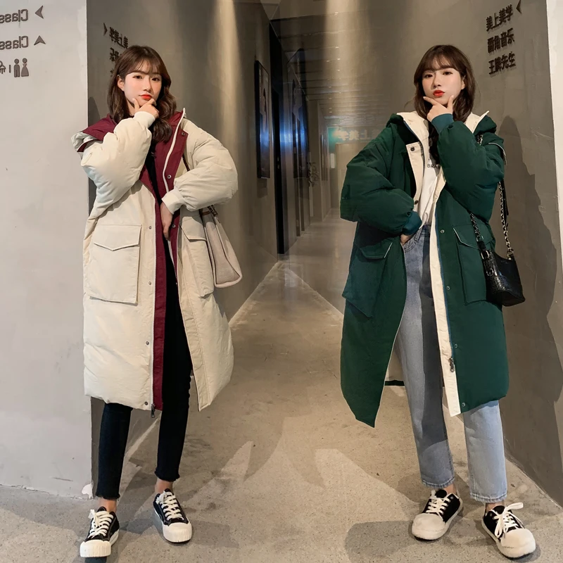 AYUNSUE зимняя куртка женская парка длинное пальто в Корейском стиле парки
