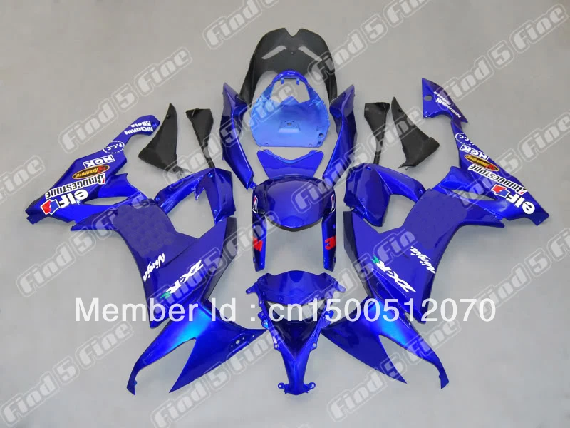 

Free Shipping Blue Black For KAWASAKI ZX10R 08 09 ZX 10R 08-09 ZX-10R 2008 2009 2008-2009 ABS Fairing Kit