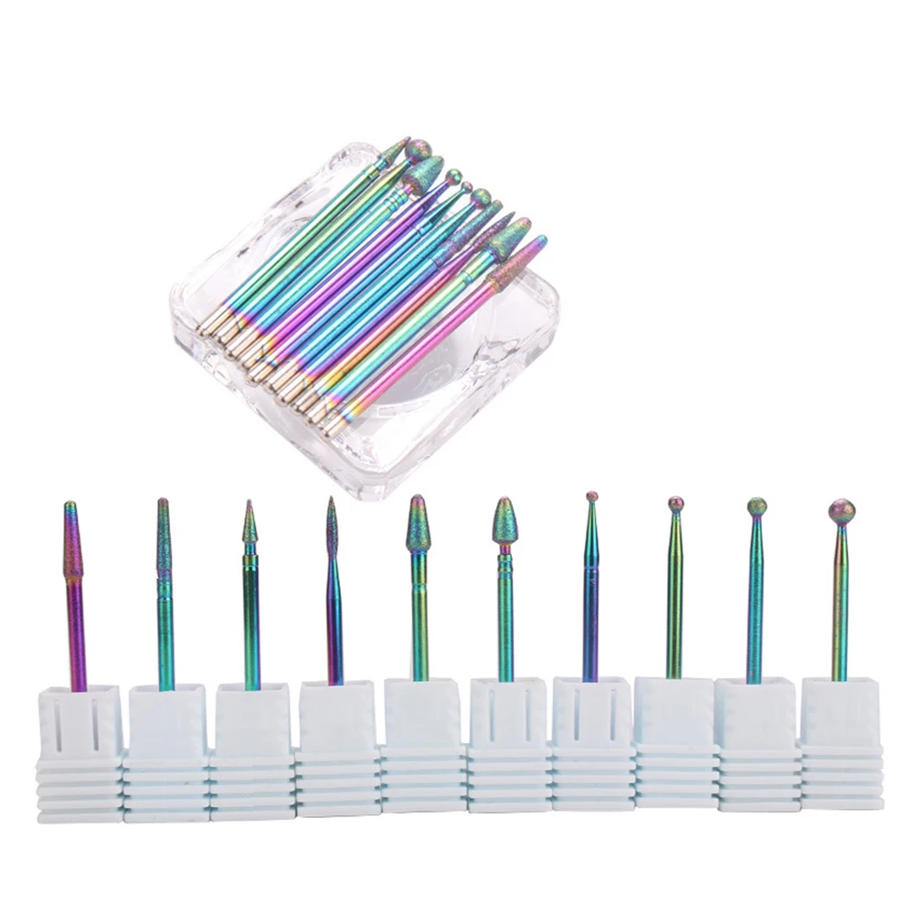 10 шт./партия разноцветные металлическая пилочка для ногтей дюймовые сверла