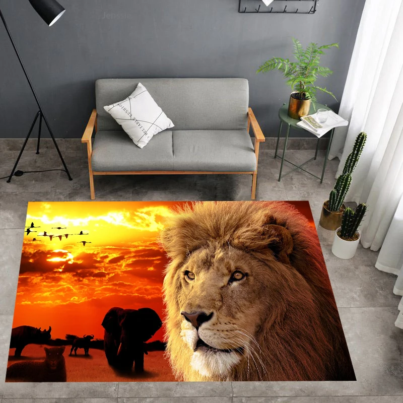 Объемные ковры с принтом льва тигра коврик для животных мягкие Полиэстеровые