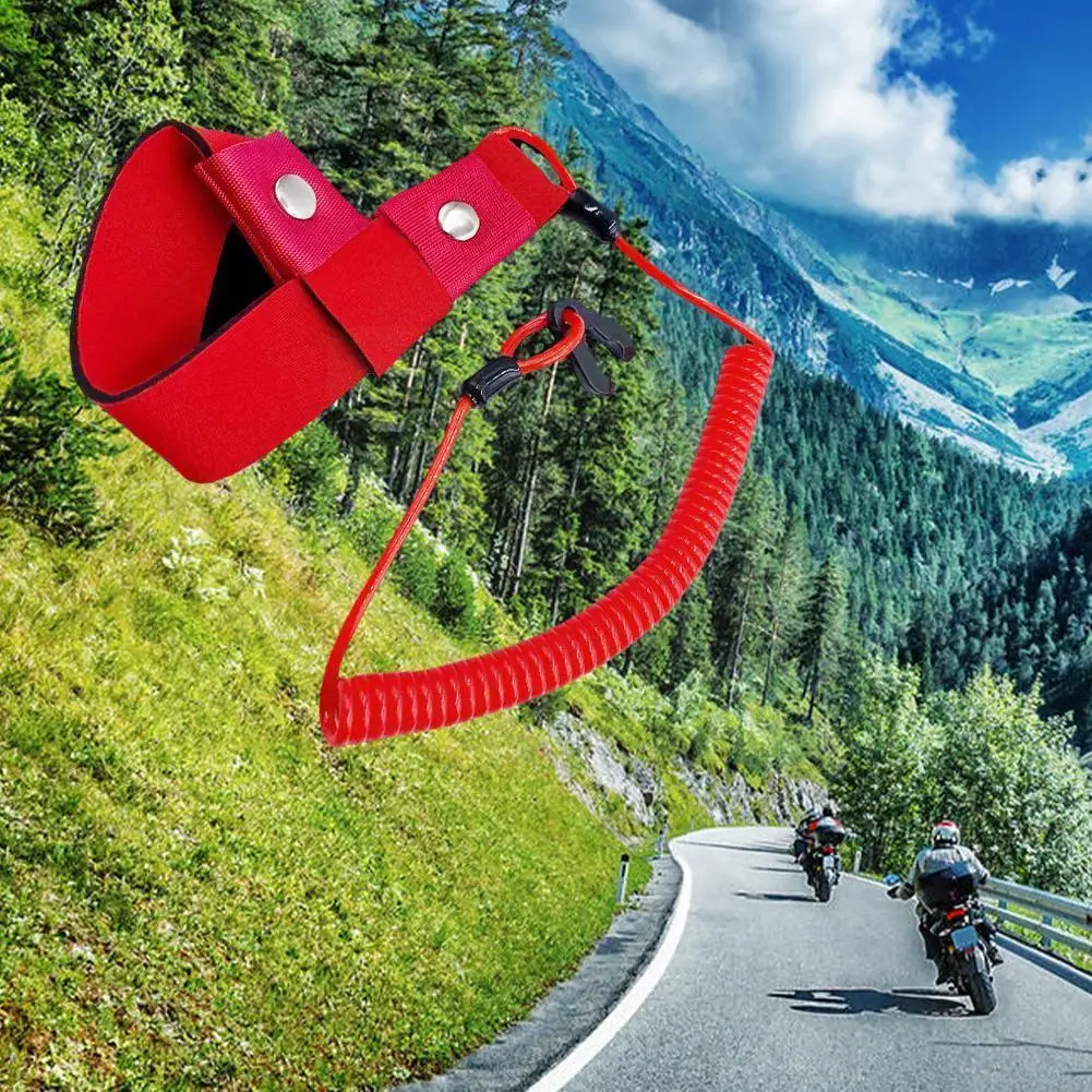 

Red Engine Stop Switch Safety Lanyard For Outboard, ATV, Bicycle F9R4
