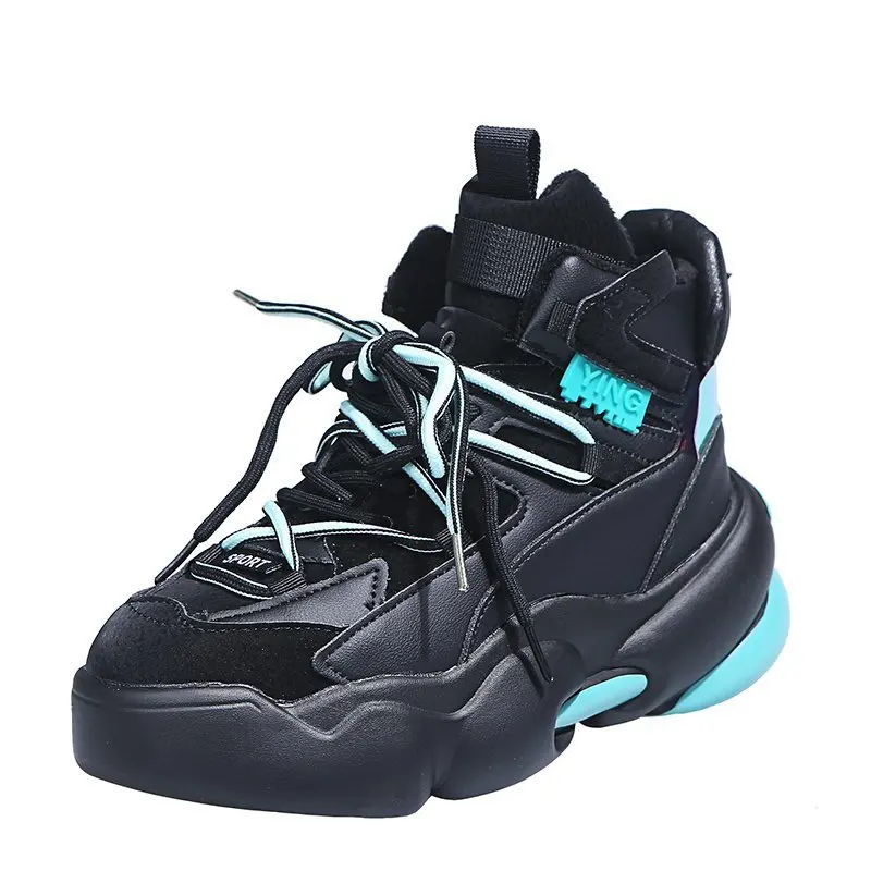 

Spring Winter Platform Sneakers Women Female Thick Bottom Casual Shoes Vulcanized Sneakers Women Fashion Black Chunky Sneakers