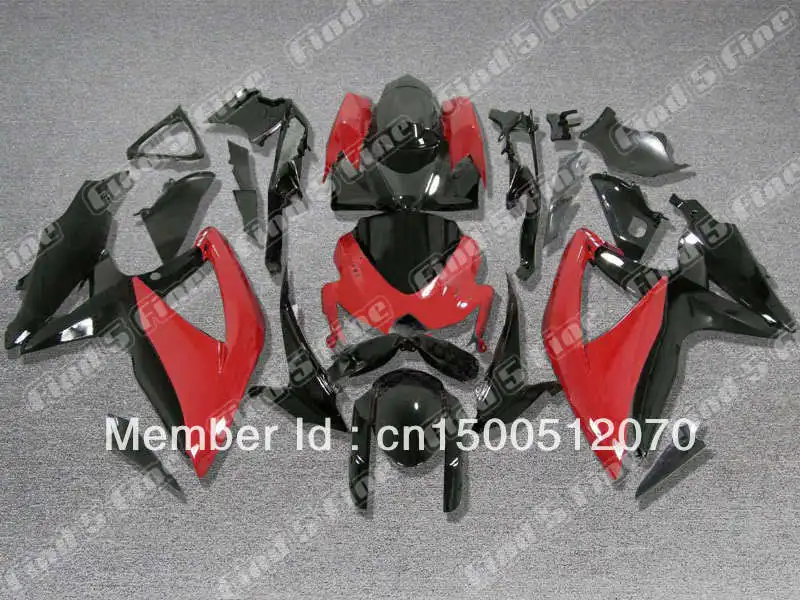 

gloss black red for SUZUKI GSXR600 GSXR750 06 07 GSX-R600 GSX-R750 06-07 GSXR 600 750 2006 2007 2006-2007 ABS fairing kit