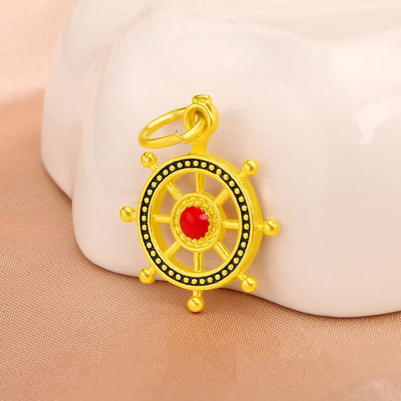 

Painted Rudder Badge Pendant Necklace for Women and Men Copper 18K Gold Creative Pendant Accessories Clavicle Chain