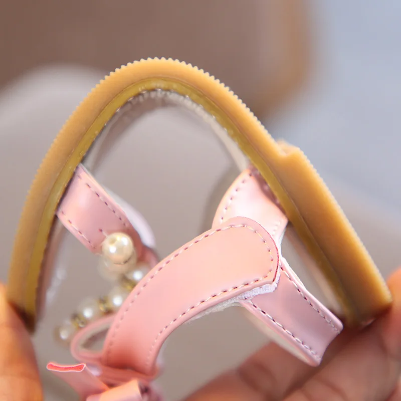 Сандалии для девочек Новинка лета 2019 корейские сандалии принцессы с жемчугом