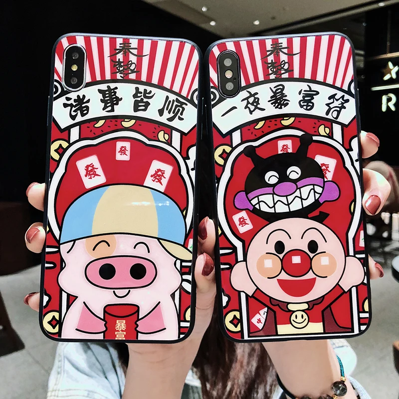 Милый чехол с рисунком Супермена пекарни из закаленного стекла + мягкий ТПУ для