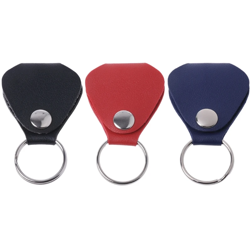 

Guitar Picks Package Picks Bag Leather Case Key Holder Chain Reeds Plectrum
