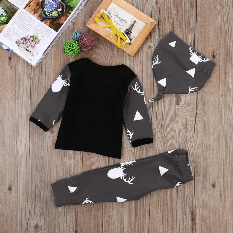 Комплект одежды для маленьких девочек и мальчиков из 3 предметов хлопковая