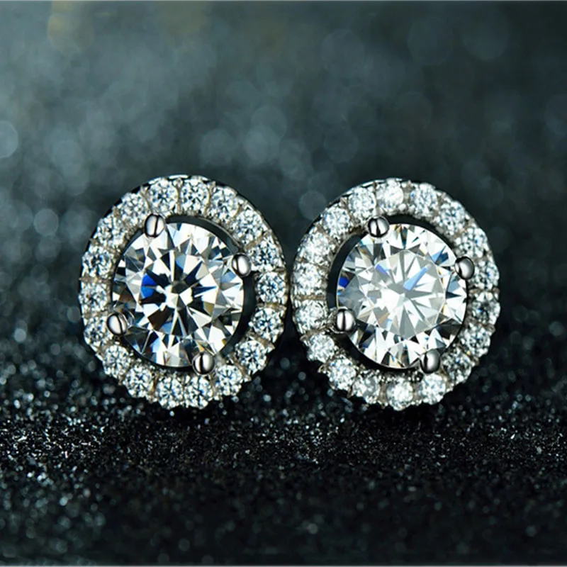 

Authentic S925 Sterling Silver Pan Earring Classic Round Temperament Earrings For Women Wedding Party Gift Fashion Jewelry