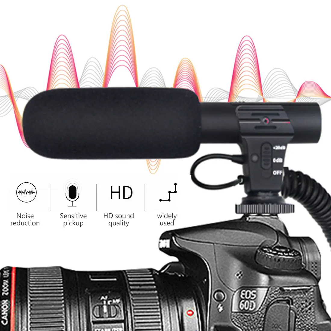 Stereo Camcorder Microphone DSLR Camera Microfone Digital Video Recording 3.5mm Audio Plug Professional | Электроника