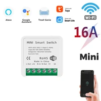 tuya mini 16a wifi light switch with smart life app 2 way control smart home diy module work for alexa google home