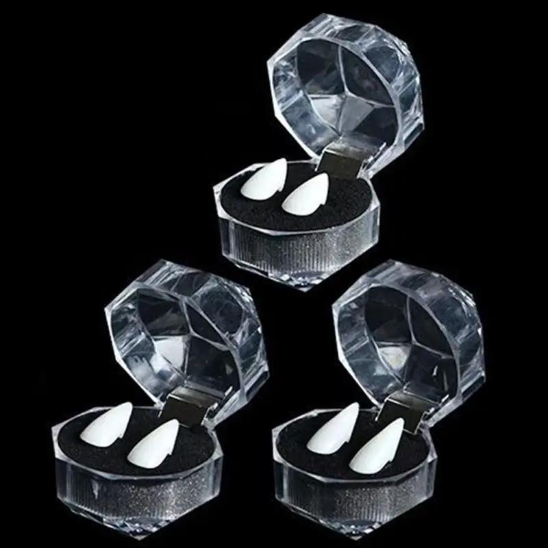 

Набор из 3-х вампирский зуб для Хэллоуин реквизит 3 размера клыки комплект поддельные зубные протезы для Косплэй вечерние поставки