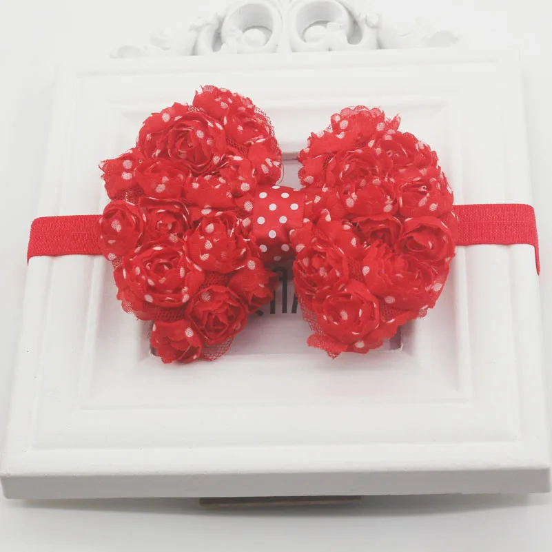 Шифоновая розетка с бантом для девочек эластичный головной убор новорожденных