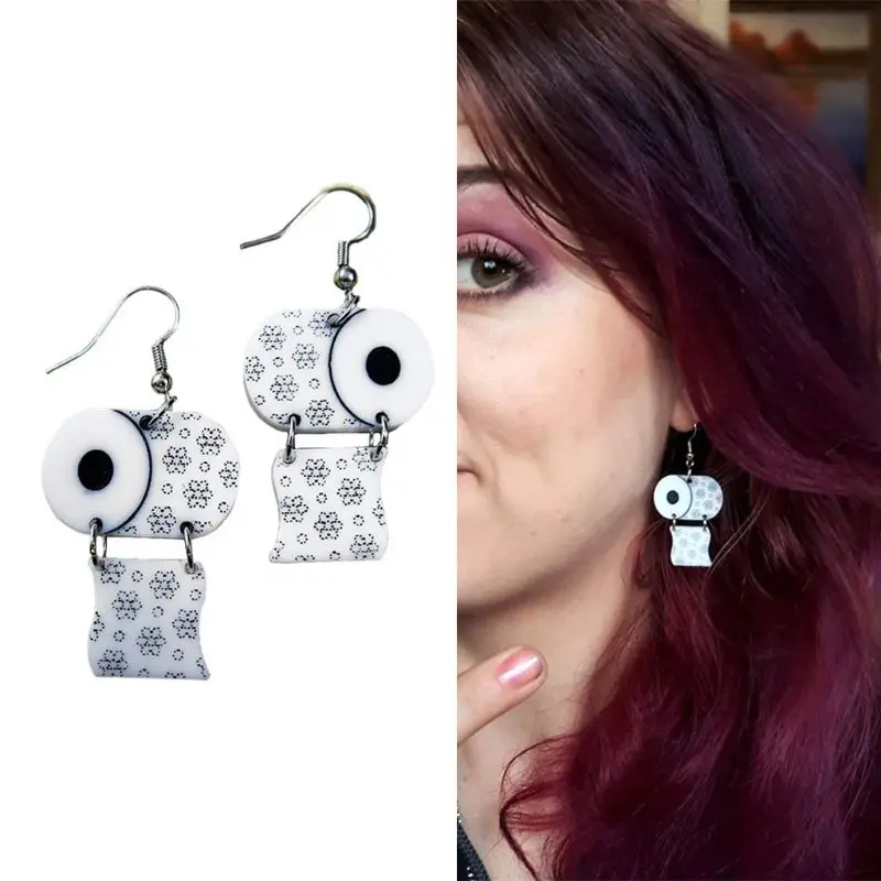 Новинка 2020 забавные дизайнерские серьги из акриловой бумаги в рулоне креативные