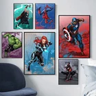 Аниме постеры и принты супергероев, настенная роспись, Человек-паук, Железный человек, холст, живопись, Настенная картина для декора гостиной