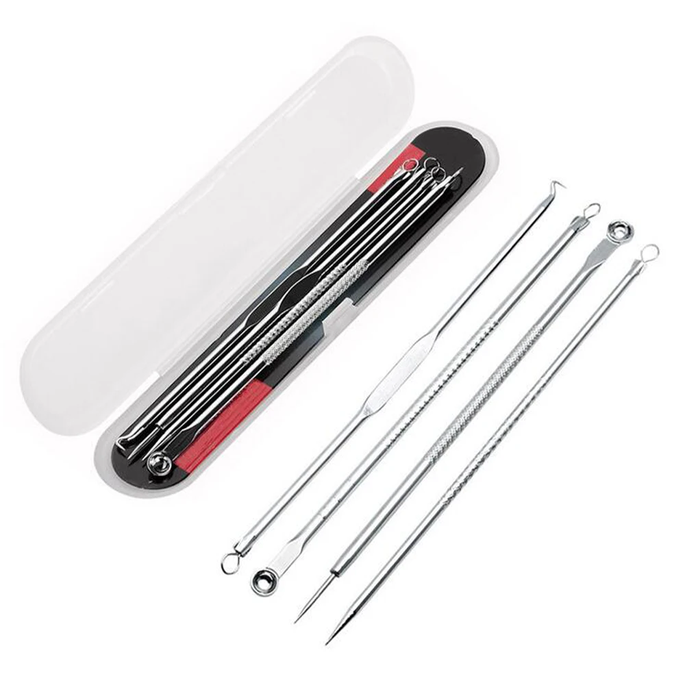 

Stainless Steel Blackhead Remover Tool Kit Face Massage Whitehead Pimple Spot Comedone Acne Extractor Face Massager