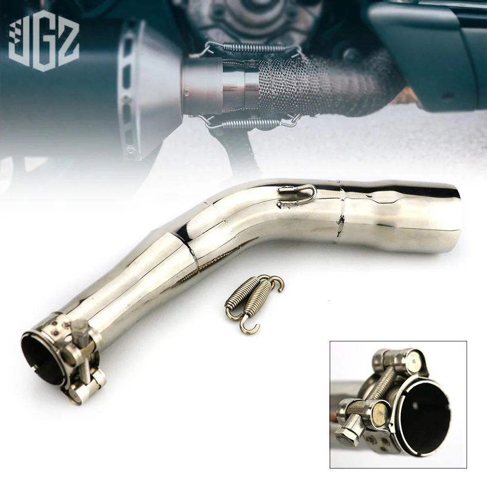 

Motorcycle Stainless Steel Exhaust Pipe Middle Muffler Escape Slip-on Link Pipe For VESPA GTS 250 300 2013 - 2020 Accessories