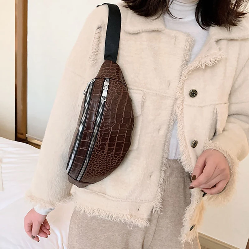 Женская поясная сумка из искусственной кожи аллигатора дизайнерская для