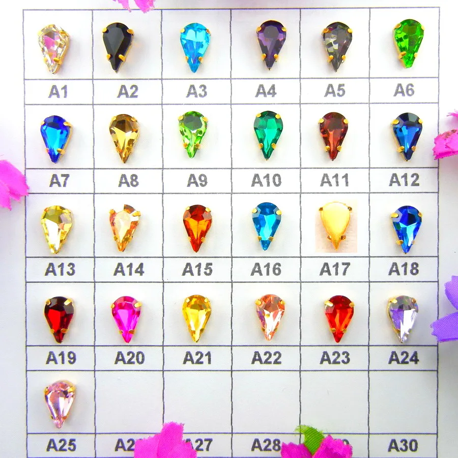 Стеклянный Хрустальный Золотой Коготь 3*6 мм 6*10 8*13 причудливые цвета тонкая Капля