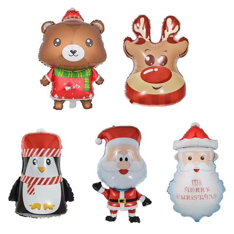 Рождественская Алюминиевая Пленка воздушный шар голова лося медведь Пингвин
