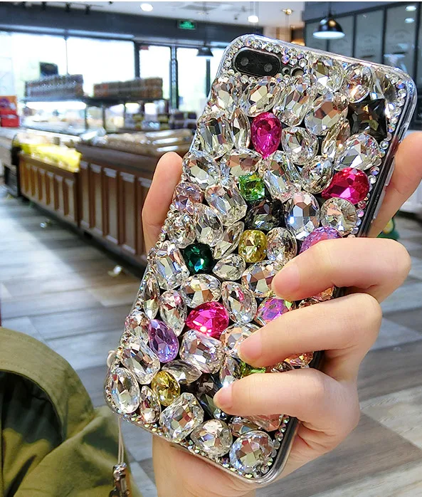 Для samsung Note 10 Plus Большой Чехол под камень горный хрусталь чехол для S10 5G S9 S8 S7 Edge A6 A7