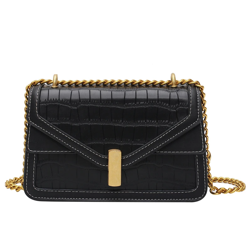 

Stone Pattern Small PU Leather Crossbody Bag for Women 2020 Branded Chain Designer Shoulder Handbags Women's Trend Hand Bag