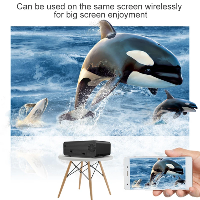 Светодиодный мини-проектор Full HD 4K 1080p 2300 домашний кинотеатр медиаплеер Android Bluetooth