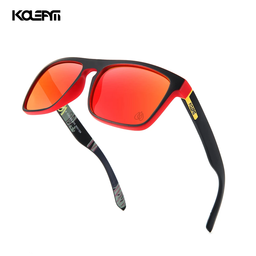 Мужские солнцезащитные очки KDEAM зеркальные квадратные поляризационные с оправой