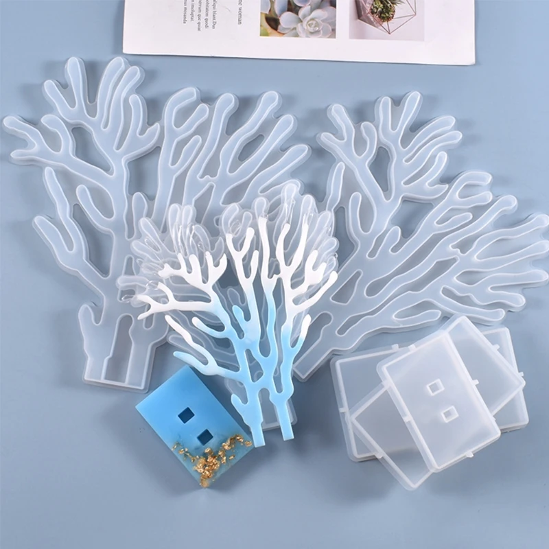 

Crystal Epoxy Resin Mold Coral Base Ornaments Casting Silicone Mould DIY Crafts Desktop Decorations Jewelry Making Tools