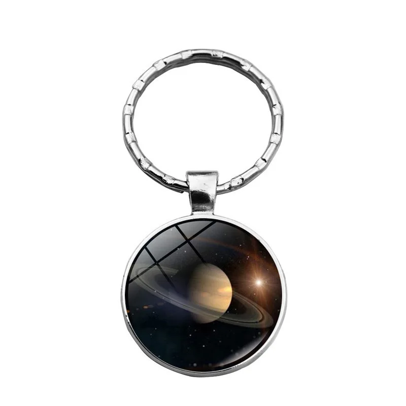 WG 1pc Universe Galaxy Solar System Planet Keychain Moon Sun Earth Pendant Time Gem&ampstone Metal Keyring | Украшения и
