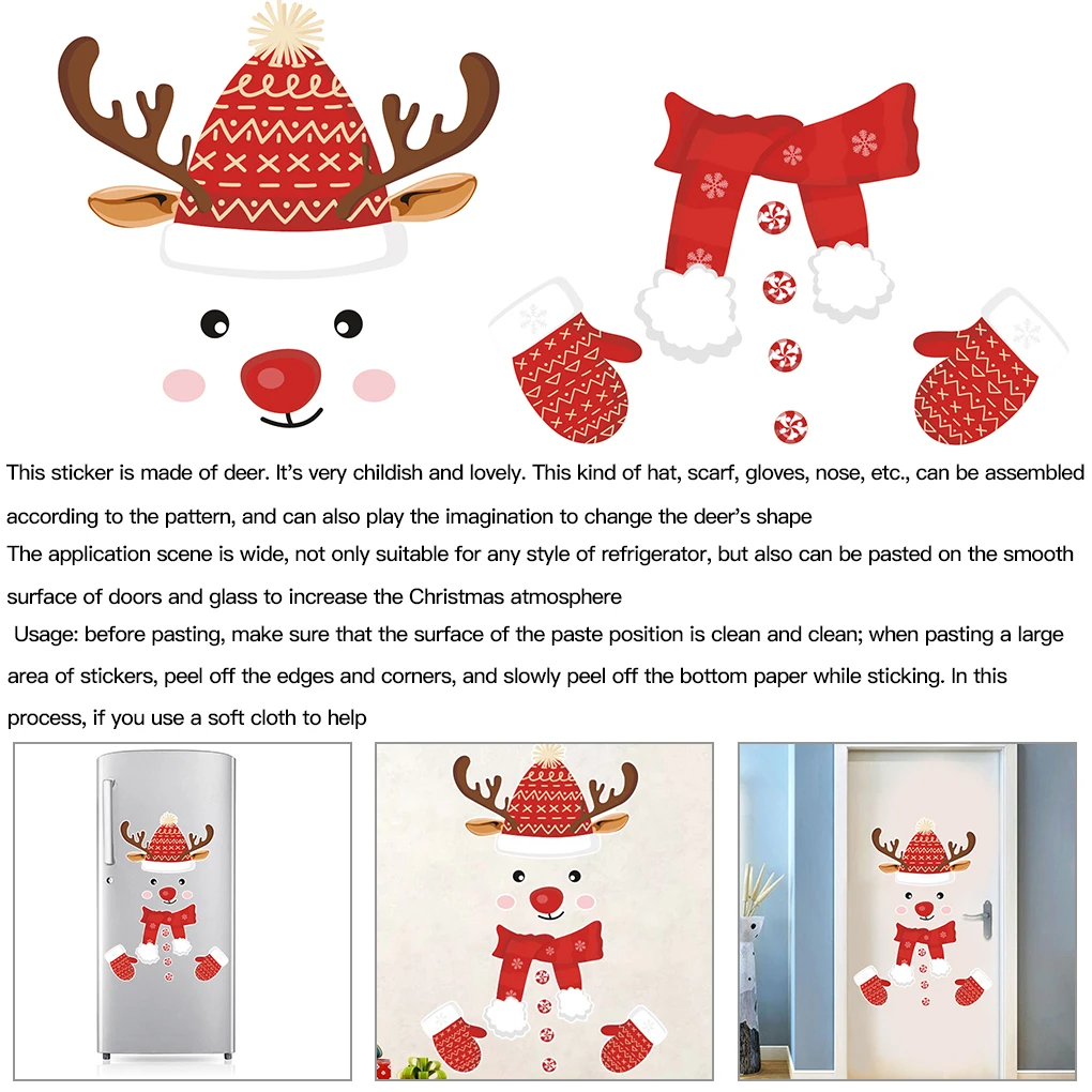 Рождественская тема наклейка на холодильник стену домашний отель праздничный