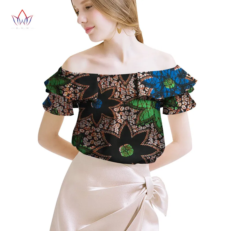 6 Африканская женская одежда Базен Riche Топ dashiki традиционный принт одежда Vestido Африка Анкара Стиль Топы модная блузка WY2048 - Цвет: 6
