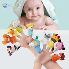 Плюшевая кукла на палец, с мультяшными животными, 5 шт.лот