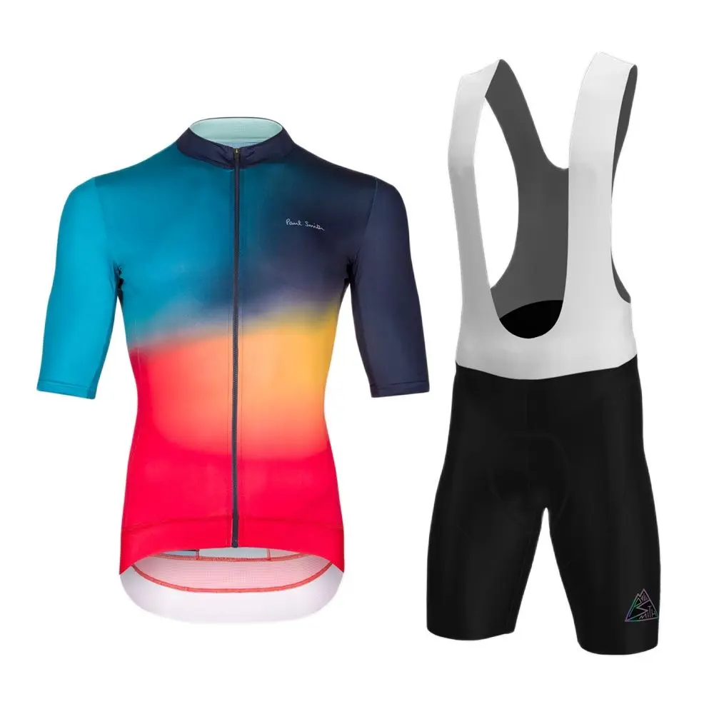 

Paul Smith Pro Team Jersey Set Mens Cycling Clothing Short Sleeve Kit Race Riding Uniform Summer Road Bike Ropa Ciclismo Hombre
